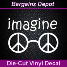 Vinyl Decal *** IMAGINE *** Peace Glasses John Lennon Car Laptop Sticker Decal    222427793282